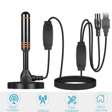MesaSe Antenne TV Numérique HD Skywire d'Intérieur HDTV 1080P 4K Câble Coaxial 16 Pieds Autonomie de 200 Miles