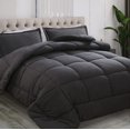 thumbnail image 1 of All Season Queen Size Comforter Set 3 PCs, Premium 350GSM Soft Quilted Down Alternative Comforter+2 Pillow Shams with Corner Tabs-Machine Washable Da, 1 of 6