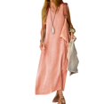 thumbnail image 2 of TJAZFJPA Robes Découpées pour Femmes Robe d'Été pour Femmes Jupe Longue Couleur Unie Mode Décontractée Jupe Longue Robes de Plage Blanches pour Femmes Robe Maxi d'Été, 2 of 7