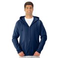 thumbnail image 1 of Jerzees Adult NuBlend Full Zip Hooded Sweatshirt, M, Vintage Heather Navy, 1 of 1