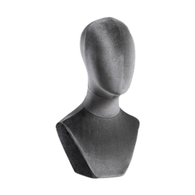 Yinanstore Mannequin de Buste Support Polyvalent pour Coiffe Usage Commercial Chapeaux Gris