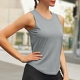 thumbnail image 2 of Timegard Camisoles de Yoga pour Femmes Col Rond Sans Manches Chandails d'Été Décontractés Couleur Unie Haut d'Entraînement, 2 of 5