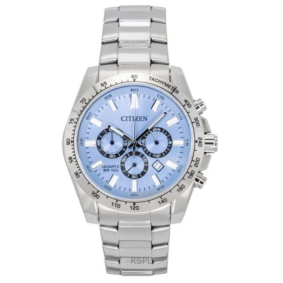 Citizen Chronograph Stainless Steel Blue Dial Quartz AN8230-59L 100M Men's Watch
