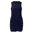 thumbnail image 4 of TJAZFJPA Robes Formelles Femmes Nouvelle Jupe Robe Sans Manches pour Femmes Col Rond Plissée Irrégulière Robe d'Été Asymétrique Robes pour Femmes Plage Invitée de Mariage Robes pour Femmes, 4 of 5