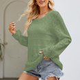 thumbnail image 2 of Timegard Womens Sweaters Hollow out Round Neck Fall Winter Long Sleeves Knit Pullover Tops Fashion, 2 of 5