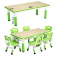 thumbnail image 2 of Kids Table and Chairs Set, Height Adjustable Desk with 6 Seats for Ages 2-10,Arts & Crafts Table,Graffiti Desktop, Non-Slip Legs, Max 300lbs, Children Multi-Activity Table for Classrooms,Daycares,Home, 2 of 7