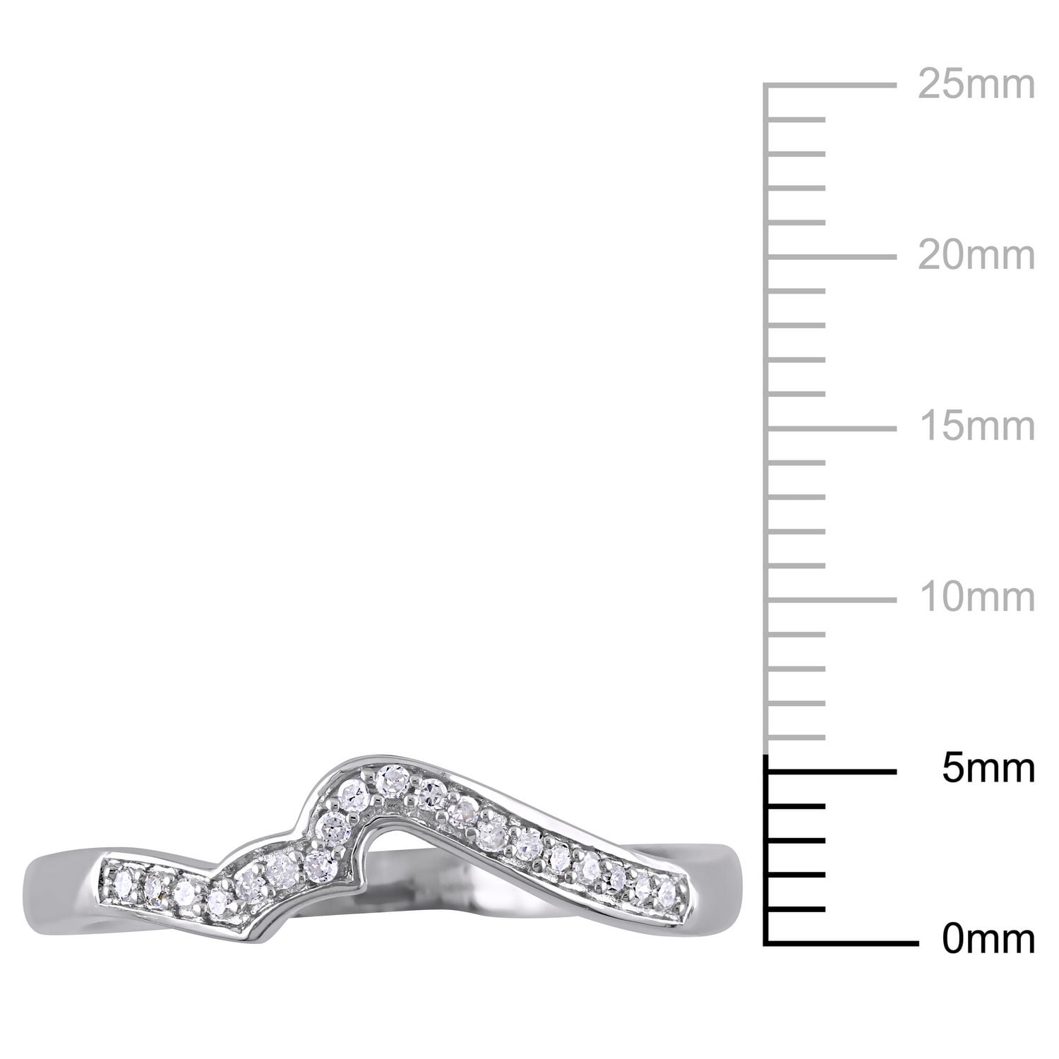 Bague d'anniversaire contour Miabella avec accents de diamants en argent sterling