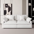 thumbnail image 1 of The Magic Home Canapé Sectionnel Modulaire en Lin, Blanc, 1 of 13