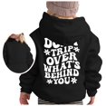 thumbnail image 1 of FAOWME Sweat à Capuche pour Filles Manches Longues Chandail en Molleton Graphique Mignon Noir 3-4 Ans, 1 of 5