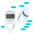 thumbnail image 3 of Step Counter, Simple Operation Smart Clip Design Multifunctional Walking Pedometer Burned Calories Recording  for Travel Mountaineering Sports White,Black, 3 of 7