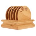 thumbnail image 2 of Non Slip Cup Coaster, Household Tea Cup Bamboo Materials Retro Style  Insulating Bamboo Cup Mat with Insulation Design for Tea Ceremony Enthusiasts Home Office, 2 of 7