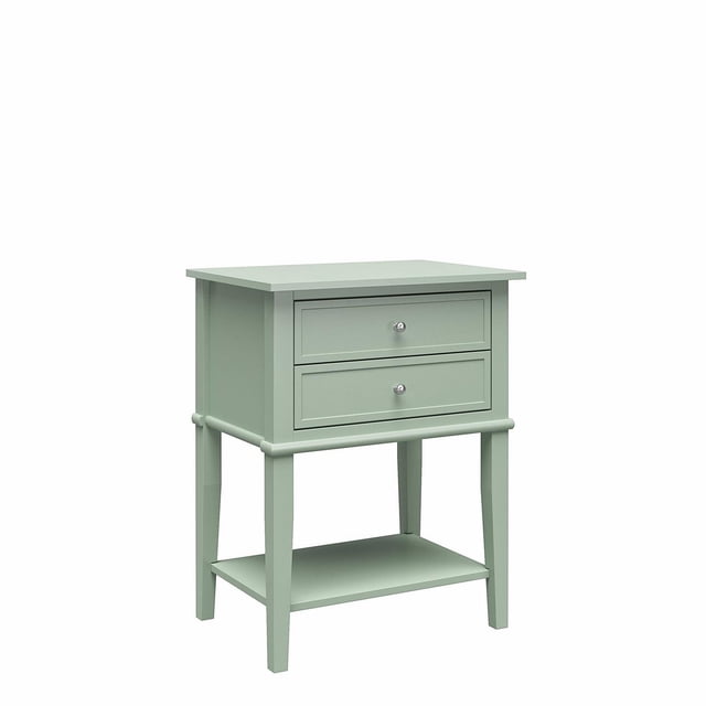 Table d’appoint à 2 tiroirs Franklin d’Ameriwood Home, gris pâle