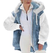 Winter Coat for Women Fashion Thicken Fleece Cozy Jacket Thicken Outerwear Hooded Vintage Parka Shaggy Jackets