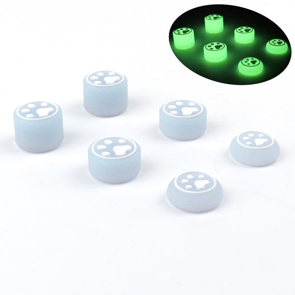 6PCS Luminous Silicone Thumb Stick Grip Caps for PS4/PS5/Xbox/Switch Pro Controller Gamepad Joystick Protector Fluorescent Effect