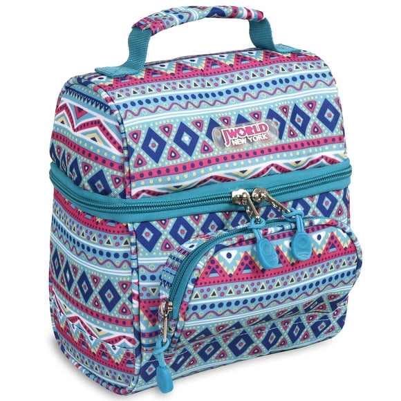 J World Corey Kids Lunch Bag. Insulated Lunch-Box for Boys Girls Mint Tribal