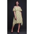 thumbnail image 2 of Bimba Robe Midi à Manches Flottantes Imprimé Oiseau Beige Épaules Dénudées Femme - XXX-Large, 2 of 6