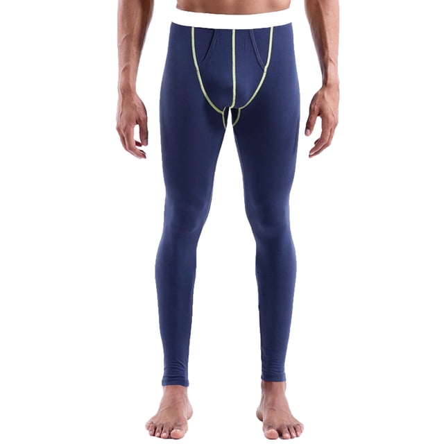 CEHVOM Men Solid Casual Tight Base High Waist Breathable Keep Warm Ankle-Length Pants