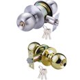 thumbnail image 3 of Boutons de Poignée de Porte Ronds Serrure de Porte Ronde en Acier Inoxydable Chambre Salon Salle de Bain Serrure de Porte d'Entrée avec Clé, 3 of 9
