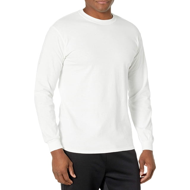 Gildan Men's Ultra Cotton Jersey Long Sleeve Tee Extended Sizes, White, XXX-Large
