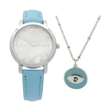 Montre avec bracelet turquoise et collier pour femme