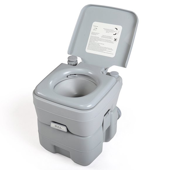 YYAO 5.3 Gallon Waste Tank, Portable Indoor Outdoor Toilet for Travel Camping RV Boating Fishing, Grey