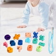 thumbnail image 3 of Bowayaoa Wooden Stringing Beads Building Blocks Set, Natural Wood DIY Lacing Threading Educational Puzzle Toy, Motor Skill Learning Gift, 3 of 5