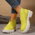 thumbnail image 2 of Bottines à Plateforme pour Femmes 2025 Mode Décontractée en Cuir Découpées Épaisses à Enfiler Bottines Courtes Fermeture Éclair Arrière, 2 of 7