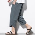 thumbnail image 4 of Birdeem Pantalon Court Ample Décontracté en Coton et Lin pour Homme, 4 of 12