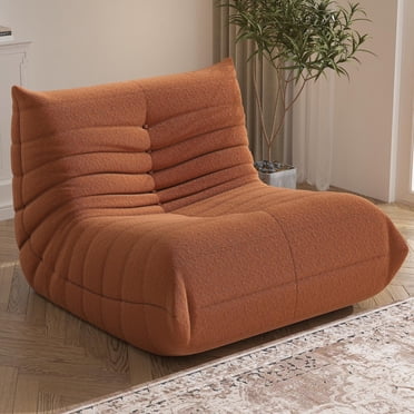 WHGBJA Chair Bean Bag Bean Bag Chair for Adults,Comfy Togo Sofa Oversize Couch Lounge Soft Teddy Material Furniture Gift,Orange
