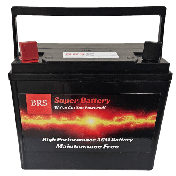 GR-U1 AGM Battery – 12V Group U1 Maintenance-Free Battery for Tractors, Lawnmowers, Side-by-Sides – 300 CCA, Shock & Vibration Resistant - BRS Super Battery