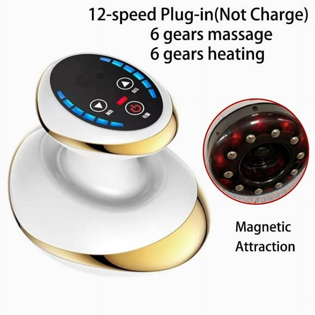 PENGXIANG Guasha Électrique Grattant Massage Ventouses Masseur Corporel Maison Ventouse sous Vide avec Chauffage Brûleur de Graisse et Fonction Anti-cellulite, Or