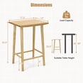 thumbnail image 3 of Costway 25.5" Counter Height Stool Set of 4 with Footrest & Solid Wood Frame Natural, 3 of 8