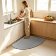 thumbnail image 4 of Semicircular Linen Textured Floor Mat, Fan Shaped Non Slip Rug, Water Absorbent Corner Doormat for Entryway Kitchen Indoor Home Decor, 4 of 7