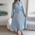 thumbnail image 2 of Birdeem Robes pour Femmes Manches Longues Mode Couleur Unie Col Montant Taille Robes Manches Longues pour Femmes, 2 of 5