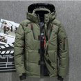 thumbnail image 2 of Becaristey Stay Fashionable And Comfortable Warm Hooded Jacket Wide Application Mens Duck Down Jacket green 5XL, 2 of 6
