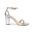 thumbnail image 3 of BLISSFUL STEP Women's Sandals Rhinestone Chunky Heel Ankle Strap Open Toe Party Shoes Silver 9, 3 of 8