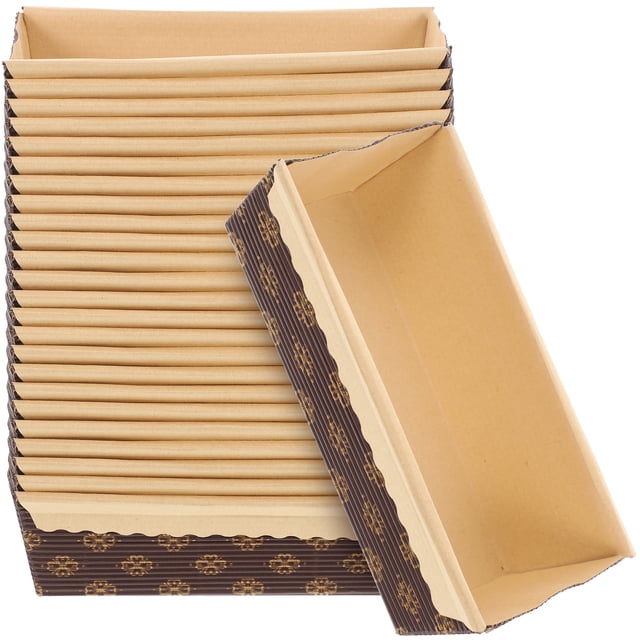 Miangastore 25Pcs Paper Loaf Pans for Baking Paper Bread Loaf Pans Rectangular Loaf Pans Cake Paper Trays