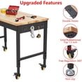 thumbnail image 3 of EDTara 48" X 24" Workbench for Garage,Adjustable Work Bench for Garage,Office,Home,Workshop,Woodworking,Rolling Heavy-Duty Worktable with Power Outlet and Lockable Wheels,Rubber Wood Top Shop Table, 3 of 7