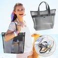 thumbnail image 1 of Yrmaups Sac de Plage en Maille, Grand Sac Fourre-Tout Portable à Grande Capacité, Rangement pour Piscine de Voyage, Fourre-Tout Anti-Sable pour Serviettes Jouets, Sac d'Équipement de Plage, 1 of 6