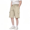thumbnail image 1 of Lovzfmll Little Boys' Sweat Shorts, Solid Color with Large Pockets, Loose and Comfortable Fit for Spring and Fall for 7-8 Years, 1 of 6