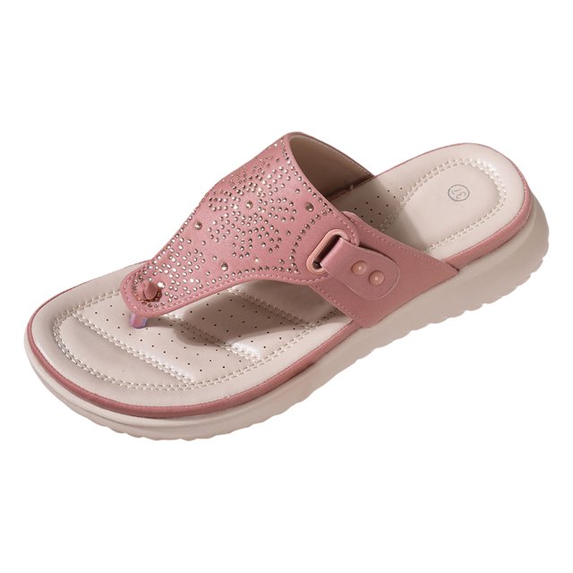 IUJSOY Flip Flops for Women Arch Support Thick Athletic Cushion Walking Sandals Rhinestone Slides