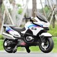 thumbnail image 3 of Costway 12V Kids Ride On Motorcycle Electric Motor Bike w/ Training Wheels & Light White, 3 of 10