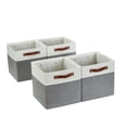 thumbnail image 1 of DECOMOMO Bacs de Rangement Cubiques, Ensemble de 4 Cubes de Rangement de 13 Pouces, Gris et Blanc, 1 of 6