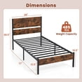 thumbnail image 3 of Costway Cadre de Lit Format Simple avec Tête de Lit en Bois Rangement sous le Lit Aucun Sommier Requis, 3 of 10