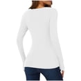 thumbnail image 3 of Womens Long Sleeve Tops 2026 Fall Winter Basic Square Neck Fitted Breathable Undershirt T Shirt, 3 of 7