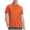 thumbnail image 2 of Styesk T Shirts for Man Solid-Color Casual Button Short Sleeve Turndown Collar Blouse Shirt, 2 of 5