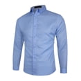 thumbnail image 1 of LUXUR Chemise Tunique Homme Boutonnée Col à Revers Ajustée Manches Longues Bleu Clair 5TG, 1 of 3