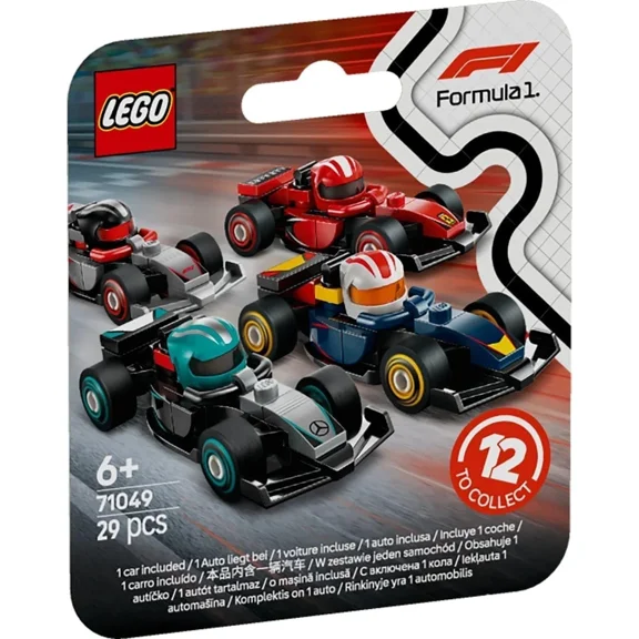 LEGO F1 Collectible Race Cars Toys - Get 1 of 12 Mini Car Models with Drivers Helmets & Moving Wheels - 71049 - Formula 1
