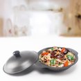 thumbnail image 2 of CIMAXIC 1 Pc Strong Cast Iron Casserole Yellow Stewed Chicken Rice Pot With Lid,8.66"X7.09"X2.36", 2 of 4