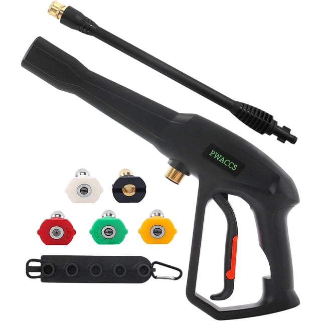 PWACCS Pressure Washer Gun Replacement with Extension Wand Kit — Power Washing Trigger Handle with 5 Spray Nozzles â